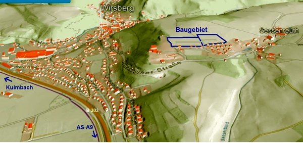 Zeichnung Baugebiet auf der Sessenreuther Höhe